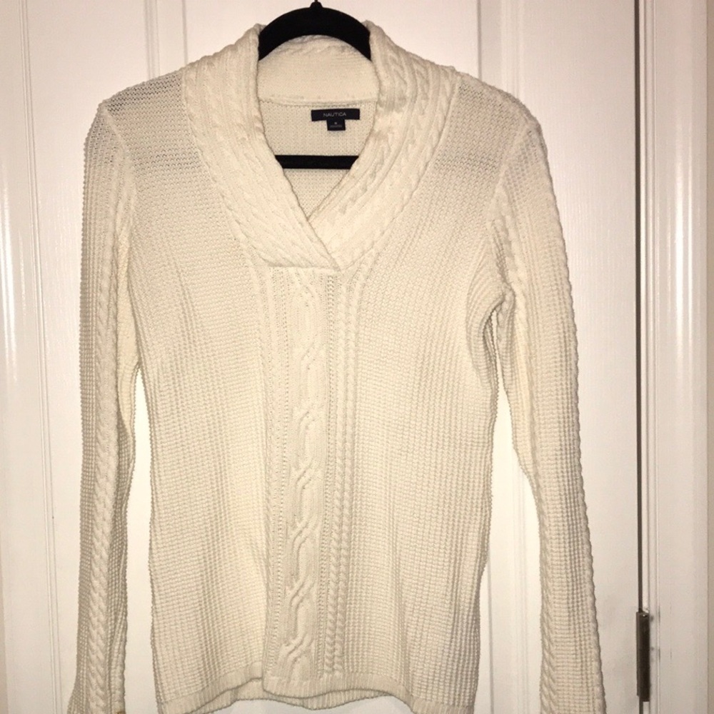 White Nautica sweater